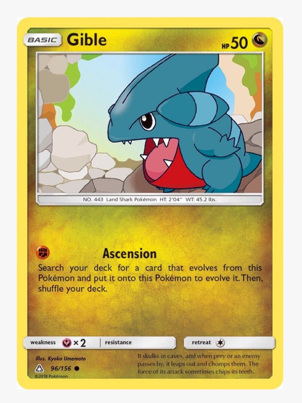 Gible SM Ultra Prism (SM05) Pokemon Trading Card
